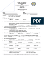 Second Periodic Examination in Mapeh 10