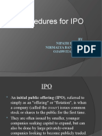 Procedures For IPO: BY Nipath Belani Nirmalya Banerjee Ojaswita Singh