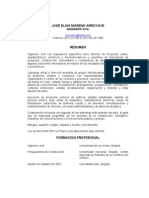 Hoja de Vida Ing. José Elías Moreno A. INGENIERO CIVIL DIRECTOR DE PROYECTOS