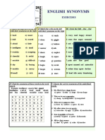 English Synonyms Exercises Grammar Drills - 72948