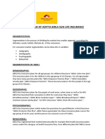 STP Analysis of Aditya Birla Sun Life Insurance