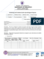 FM CLM 005 Monitoring and Evaluation Tool For Special Support Programs Form 8