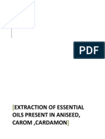 To Extraction of Essential Oil Present Aniseed Carom and Cardamon PDF