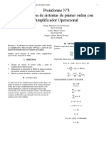 Sistema de Primer Orden Con Amplificadores Operacionales