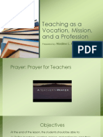 Teaching As A Vocation Mission and Profession Final