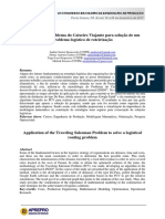 Aplicação Do Problema Do Caixeiro Viajante para Solução de Um Problema Logístico de Roteirização