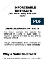 UNENFORCEABLE CONTRACTS Article 1403