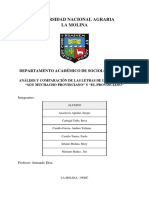 Comparación de Las Letras de Las Canciones "Soy Muchacho Provinciano" y El Provinciano"