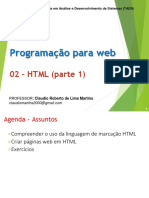 Aula de Programação Web (Progweb-02) - HTML Parte 1