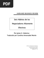 Artículo Negociación #2 (Seis Habitos de Los Negociadores Altamente Efectivos)