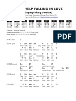 CAN T HELP FALLING in LOVE Fingerpicking Ukulele Chord Chart PDF