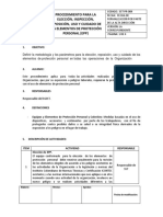 Procedimiento para Selección, Inspección, Reposición Uso y Cuidado de EPP