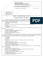 ATIVIDADES COMPLEMENTARES AP4 7 ANO Negócio de Menina Com Menino