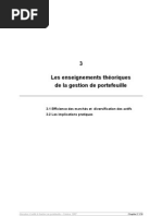 Les Enseignements Théoriques de La Gestion de Portefeuille