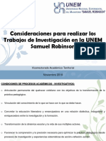 Criterios para Realizar Los Trabajos de Investigación en La UNEM Samuel Robinson