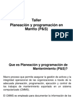 Taller de Planeacion & Programacion en Mantenimiento