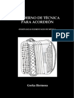 Cuaderno de Técnica para Acordeón Enseñanzas Elementales