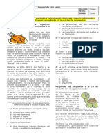 Evaluación Español 1 - 5° - Narración - Elementos