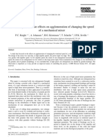 An Investigation of The Effects On Agglomeration of Changing The Speed of A Mechanical Mixer