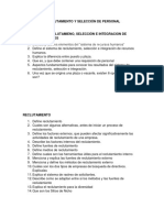 Cuestionario Tecnicas de Reclutamiento y Seleccion de Personal