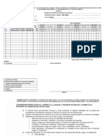 Registro y Control de Asistencia Formato Inicial Final