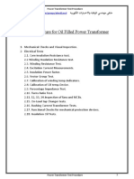 Power Transformer Test Procedure