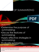 Basics of Summarizing