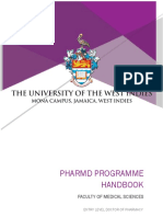 Pharmd Programme Handbook Faculty of Medical Sciences Entry Level Doctor of Pharmacy PDF