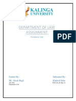 Doctrine of Ultra Virus Company Law - Assignment