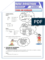 Ejercicios Del Método de Horner para Segundo de Secundaria