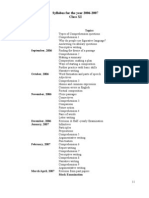 Syllabus For The Year 2006-2007 Class XI: Subject: English Language Month Topics August, 2006