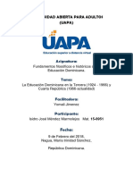 Tarea 7 La Educación Dominicana en La Tercera y Cuarta República.