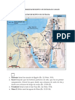 Mapa Del Éxodo de Los Israelitas de Egipto y Su Entrada A Canaan