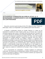 As Diversas Correntes Na Igreja Atual (I) - o Modernismo Conservador e Sua Hermenêutica Da Continuidade