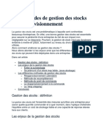 Les Méthodes de Gestion Des Stocks Et D'approvisionnement