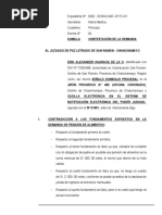 Contestacion de Demanda - Paz Letrado - Alimentos 49 - ERIK ALEXANDER HUARACA de LA O