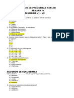 Banco de Preguntas Kepler - Cuarta Semana Primero Hasta Pre U