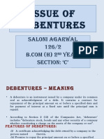 Issue of Debentures