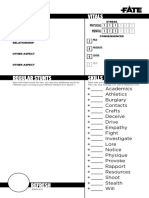 Fate Condensed Character Sheet PDF