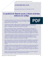 La Profecía de Simeón Asocia A María Al Destino Doloroso de Su Hijo