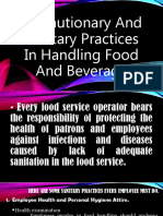 Precautionary and Sanitary Practices in Handling Food and