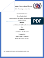 Documentación Del Sistema de Administración Del Mantenimiento