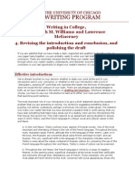 Writing in College, by Joseph M. Williams and Lawrence Mcenerney 4. Revising The Introduction and Conclusion, and Polishing The Draft