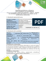 Guía de Actividades y Rúbrica de Evaluación - Tarea 3 - Analizar Actividades Propias Del Entorno y Su Relación Con Las Problemáticas Ambientales