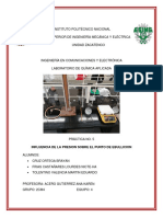 Practica 5 INFLUENCIA DE LA PRESION SOBRE EL PUNTO DE EBULLICION