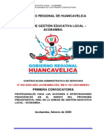 Convocatoria Cas N°005-2020/ugel-Acobamba/cee-Cas