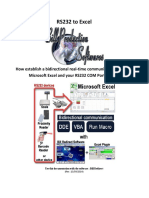 RS232 To Excel Via DDE Macro VBA