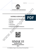 Soal Internasional Natural Sciences SIMAK UI Tahun 2015 + Jawaban Secara Rinci (Semangat27.com) PDF