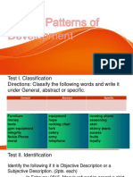 Quiz in Patterns of Development