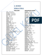 Lista de Fragancias.